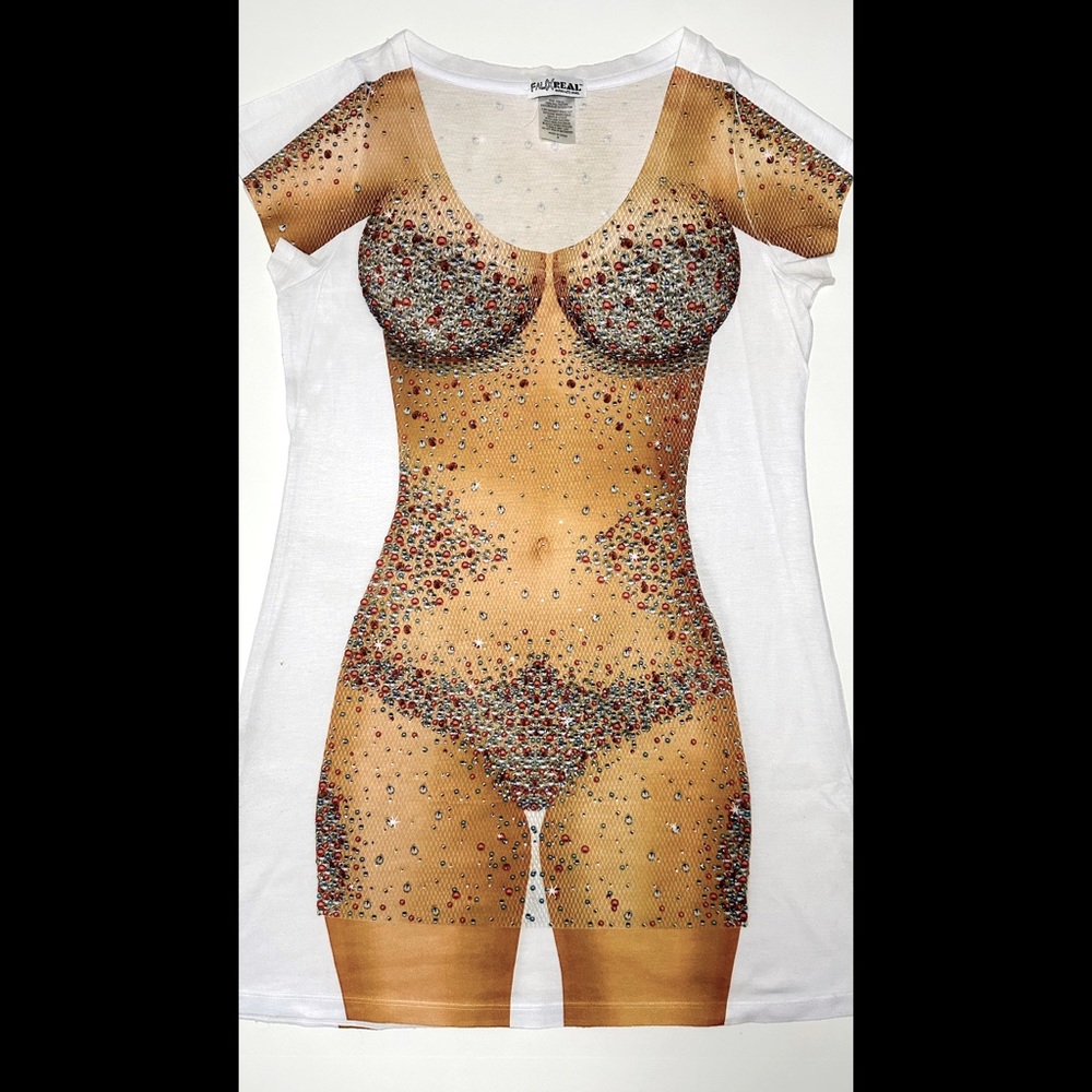 Rhinestone Bikini Dress Length T-Shirt